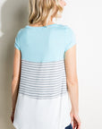 e Luna Rib Striped Solid Block Top