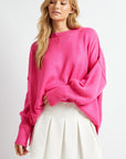 Davi & Dani Plus Solid Boat Neck Sweater - Online Only