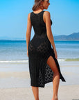 Side Split Crochet Coverup Long Beach Dress