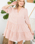 e Luna Dot Button Down Tiered Dress