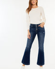 Kancan Mid Rise Button Fly Flare Jeans