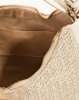 Fame Straw Braid Hobo Bag