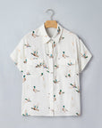 Mallard Button Flap Pocket Collared Blouse