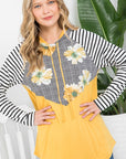 e Luna Floral Stripe Mixed Sweatshirts