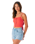 Bright Coral Cruisin Crop Top