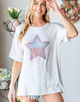 Heimish Full Size Star Patch Short Sleeve T-Shirt