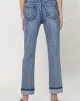 VERVET by Flying Monkey Stretch Boyfriend Jeans with Paint Splatter