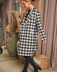 Davi & Dani Textured Knit Tweed Double Button Coat Jacket