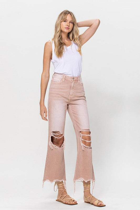 VERVET by Flying Monkey 90&#39;s Vintage Crop Flare Jeans