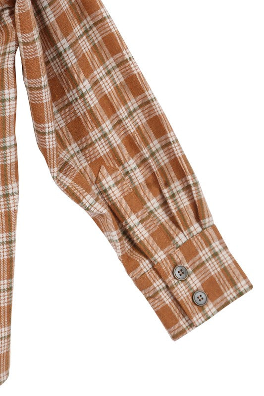 Lilou Autumn Beige Plaid Shirt