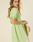 Lilou Tie Back Dress with Puff Sleeves