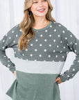 e Luna Polka Dot Colorblock Top