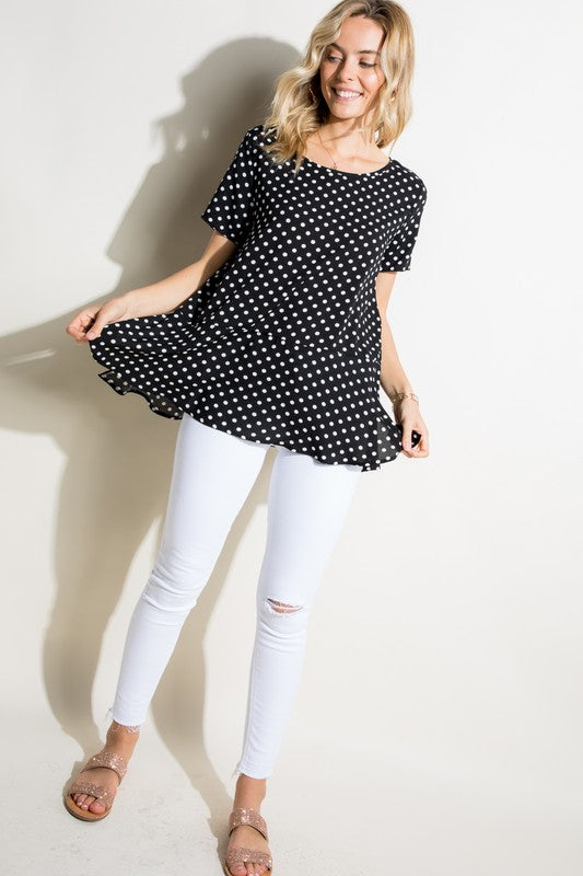 e Luna Polka Dot Tunic Top