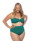 Green Polka Dot High Waist Bikini Set