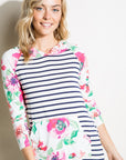 e Luna PLUS Striped Floral Mix Sweatshirt