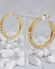 Classy Lady Pearl Hoop Earrings