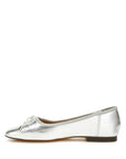 Primrose Metallic Pleather Bow Ballerinas