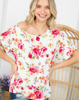 e Luna Allover Floral One Shoulder Top