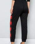 Celeste Design Full Size Plaid Side Print Sweatpants