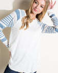 e Luna PLUS Engineering Striped Mix Top