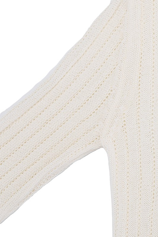 Lilou Variegated Rib V-Neck Sweater