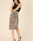 Lilou Satin Leopard Tie Skirt