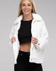 Cozy Sherpa Button-Front Jacket