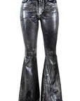 GJG Denim Metallic Bell Bottom Jean Black -Inseam 32