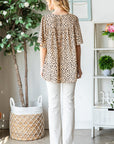 Heimish Full Size Animal Print Flutter Sleeve Blouse