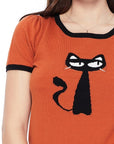 Cat Print Casual T-Shirt Sweater