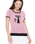 Cat Print Casual T-Shirt Sweater