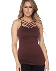 Yelete Womens Seamless Triple Criss-Cross Front Cami