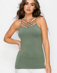 Yelete Womens Seamless Triple Criss-Cross Front Cami