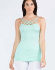 Yelete Womens Seamless Triple Criss-Cross Front Cami