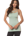 Yelete Womens Seamless Triple Criss-Cross Front Cami