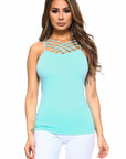 Yelete Womens Seamless Triple Criss-Cross Front Cami