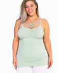 Yelete Womens Seamless Triple Criss-Cross Front Cami