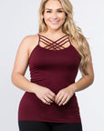 Yelete Womens Seamless Triple Criss-Cross Front Cami