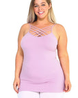 Yelete Womens Seamless Triple Criss-Cross Front Cami