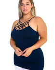 Yelete Womens Seamless Triple Criss-Cross Front Cami