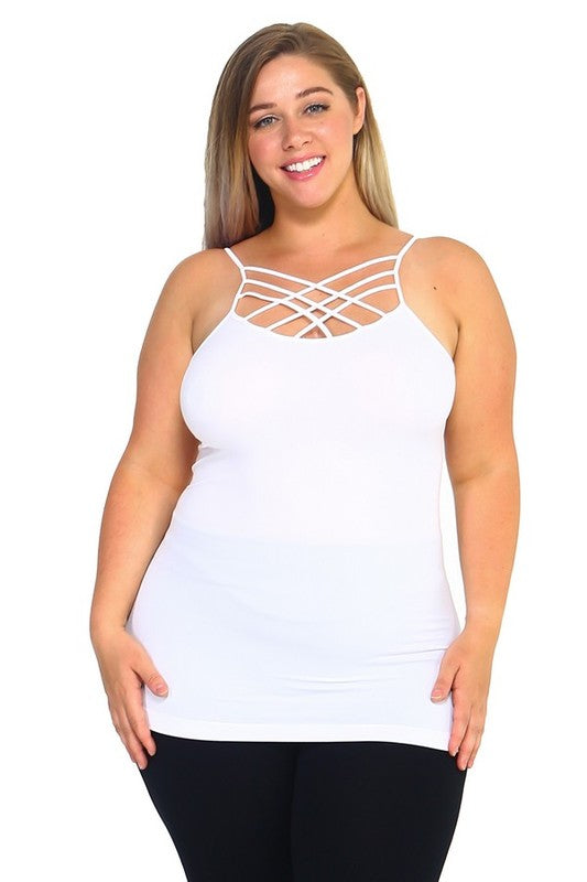 Yelete Womens Seamless Triple Criss-Cross Front Cami