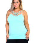 Yelete Womens Seamless Triple Criss-Cross Front Cami