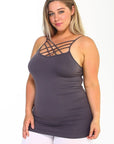 Yelete Womens Seamless Triple Criss-Cross Front Cami