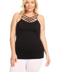 Yelete Womens Seamless Triple Criss-Cross Front Cami