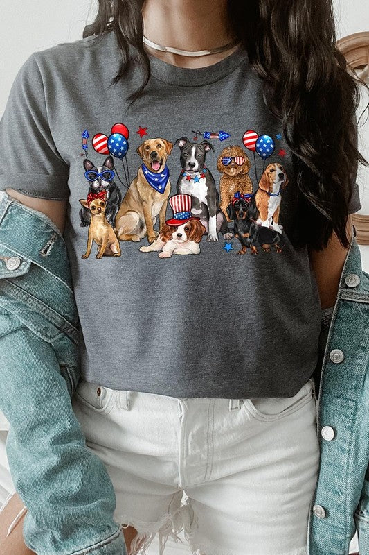 4th of July dogs Graphic Plus Tee