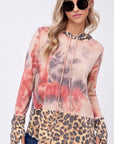 e Luna Tie Dye Cheetah Print Sweatshirt