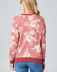 e Luna Floral French Terry Long Sleeve Top