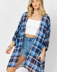 Davi & Dani Striped Short Sleeve Kimono - Online Only