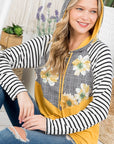 e Luna PLUS Floral Striped Sweatshirt