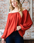 Heimish Full Size Swiss Dot Off Shoulder Top